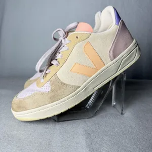 Veja V-10 Multico Peach Suede Sneakers Women's EUR 40 US size 8.5 thumbnail 4