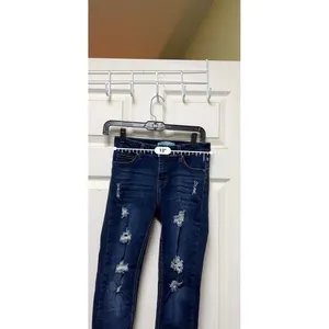 Wax Jean Size 1 Womens Juniors Blue Denim Skinny Stretch‎ Distressed Cuff thumbnail 4