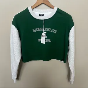 Hype and Vice NWT Michigan State Rookie Sweater Pullover Raglan Fleece Cropped thumbnail 4