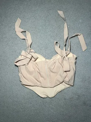 NWT Tie Shoulder Crop Bustier Bandana Cami Top thumbnail 4