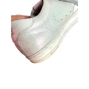 P448 John Pearl Silver Glitter Leather Low Top Sneakers Size 38 / US 7.5 thumbnail 13