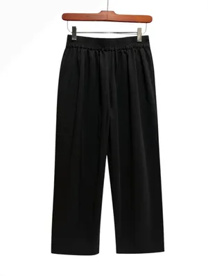 Madewell Black Wide Leg Linen Blend Pants Size 2 thumbnail 2