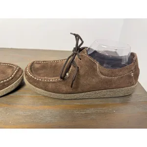Yellow Box Brown Suede Leather Lace Up Moccasin Shoes Size 9 thumbnail 2