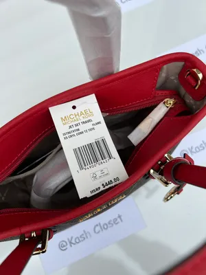 Michael Kors JST Extra-Small Top-Zip Tote Bag -Flame/Brown thumbnail 8