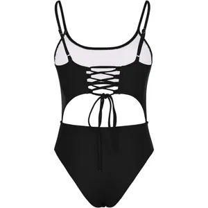 Meyeeka Women's SMALL Black Swimsuit Cut Out High Cut Monokini One-piece NEW thumbnail 6
