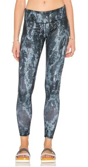 Alo Yoga Python Snakeskin Airbrush Athletic Gray Blue Leggings S thumbnail 1
