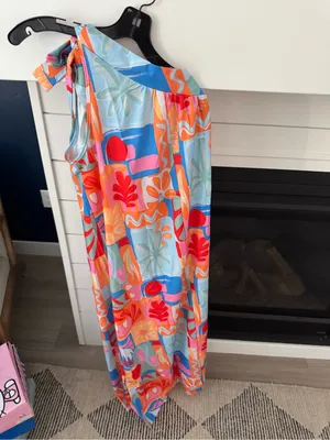 ROSA CLOTHING Tropical abstract print One Shoulder Maxi Dress Small New thumbnail 4