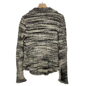 Free People Double Breasted Sweater‎ Sz S Zebra Chunky Knit Wool Blend Cardigan thumbnail 3