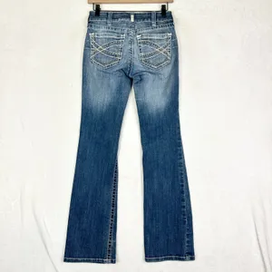 Ariat REAL Mid Rise Stretch Entwined Boot Cut Jeans Size 27 Western Rodeo thumbnail 2