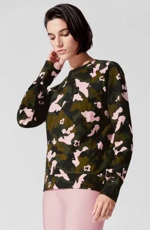 The Upside Forest Camo Bondi Crewneck Sweatshirt Size 6 thumbnail 1