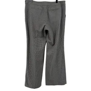 Ann Taylor Loft Marisa Houndstooth Wide Leg Trouser‎ Pants Black White Women 14 thumbnail 5