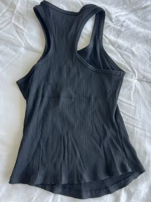 Year of Ours Black Ribbed Racerback Tank Top thumbnail 3