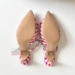 Wild Fable Lysandra Gingham Eyelet Kitten Heels Women’s 9.5 Red & White NWT thumbnail 6