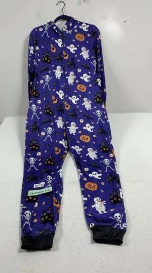 Womans NWOT One Piece Haloween Costume Small Purple Hooded Ghosts Pumpkins thumbnail 1