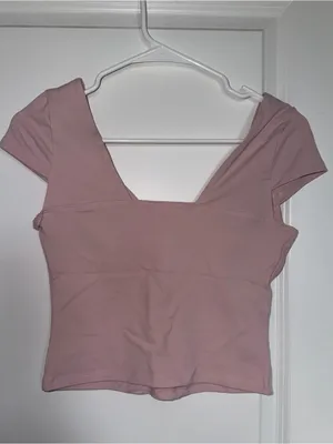 Blush Pink Sweetheart Cap-Sleeve Crop Top thumbnail 2