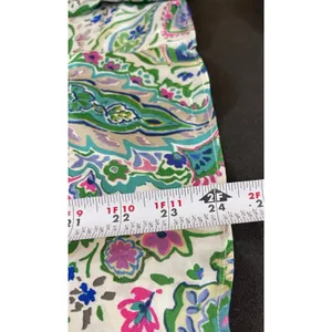 Zara Blouse XXL Paisley Floral Button Front Long Sleeve Shirt Green Pink NWT thumbnail 9