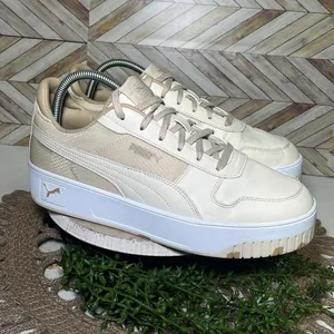 PUMA Carina Street Better Platform Sneakers Cream & White Casual‎ Comfy Leather thumbnail 2