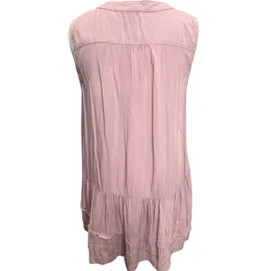 Entro Tunic Tank‎ Top Womens S Pink Sleeveless Button Down Tiered Soft Babydoll thumbnail 4