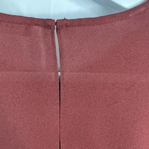 ALC Frank Size 4 Silk Blouse Open Back Ruffle Sleeve Burgundy Elegant Evening Top thumbnail 10