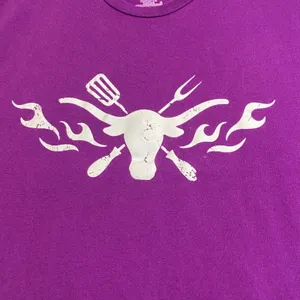 Hanes Graphic Tee Women XL Purple Code‎ of the West Cook Off BBQ Grill Shirt EUC thumbnail 2