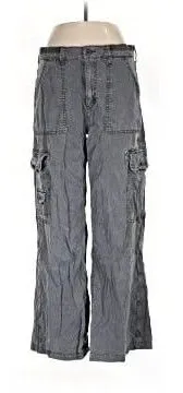 American Eagle Women's Faded Baggy Jogger Wide Leg Cargo Parachute Pants 18 thumbnail 1