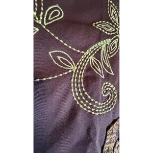 Vintage 90s Y2K Whimsigoth Brown Embroidered A-Line Maxi Skirt Cottagecore Sz 10 thumbnail 10