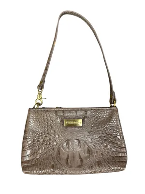 Brahmin Melbourne Brûlée Anytime Mini Shoulder Bag Wristlet/Clutch Handbag Tan thumbnail 1