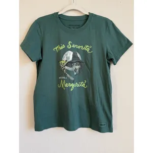 Life is Good Crusher T-Shirt Womens Medium This Senorita Needs A Margarita Green thumbnail 8