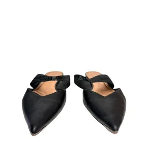 Dark Academia Pointed Toe Ted Baker orlya Leather Croc Strap‎ Black Mules 38.5 thumbnail 2