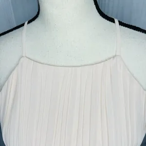 NWT Just Me Women's Pink Lace Ruffle Tiered Boho Sleeveless Pleated Dress Size M thumbnail 7