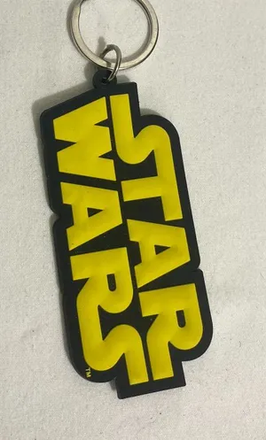 Star Wars Logo Keychain Rubber Yellow Black Lucasfilm Official Merchandise thumbnail 1