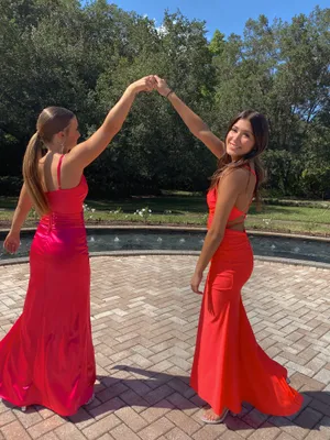 Dillard's Pink Prom Dress thumbnail 3