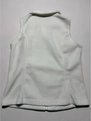 Columbia Sportswear M White Ivory Full Zip Fleece Vest Zippered Pockets thumbnail 5