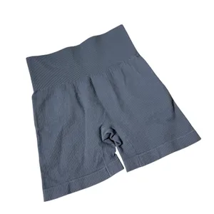 OQQ Ribbed Seamless Biker Shorts Women S Gray High Waist Yoga Gym Activewear thumbnail 1