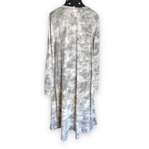 LuLaRoe Emily Gray Cloud Print‎ Swing Dress with Pockets Women's Small NWT thumbnail 4