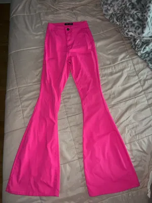 Boutique Hot Pink Flare Jeans thumbnail 3