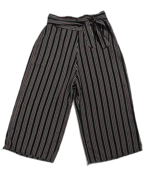 Womens West Kei Wide Leg Pants Black Striped Size Medium thumbnail 1