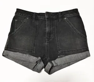 Free People Cutoff Black Raw Hem Shorts thumbnail 1