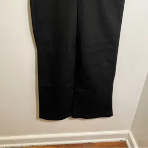 Roswear Women's Sz Medium Wide Leg High Waisted Jeans Black Three Button Stretch thumbnail 4