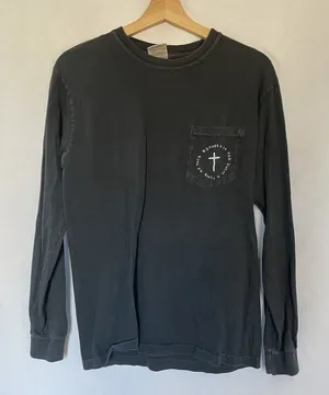 Comfort Colors Long‎ Sleeve T-Shirt With Esther 4:14 Graphic In Charcoal women's thumbnail 1