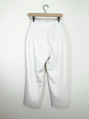 Abercrombie and Fitch SHORT Sloane Tailored Pant Trousers White Pinstripe 27/4 thumbnail 5