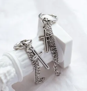 Stainless Steel Cross Dangle Drop Earrings for Men Women,Cross Earrings thumbnail 4