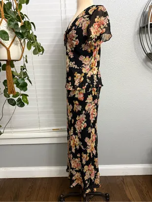 Spenser Jeremy Silk V-Neck Floral Maxi Dress Size 10 thumbnail 5