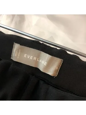 Everlane Womens The Dream Pant Tuxedo Stripe Pintuck Pull On Tapered Black M thumbnail 3