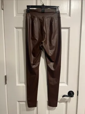 Offline by Aerie Faux Leather Hi Rise Brown Leggings Size Medium thumbnail 3