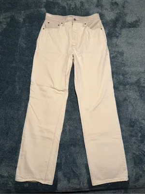 Abercrombie & Fitch The 90's Straight Ultra High Rise Off White Denim Jeans 10 thumbnail 1