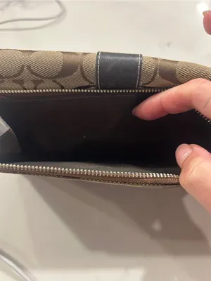 COACH Jacquard & Leather SIGNATURE C Checkbook Wallet With Checkbook Cover thumbnail 3