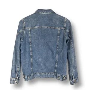 H&M Trucker Jean Jacket Women Size 4 Medium Wash Blue Classic Denim 100% Cotton‎ thumbnail 2