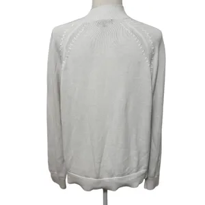 Quince 100% Organic Cotton Mock Neck Sweater Ivory Size M Soft Minimalist Knit thumbnail 3