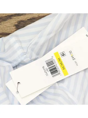 NWT Calvin Klein Button Up Long Sleeve Non Iron Dress Shirt Light Blue / White M thumbnail 7